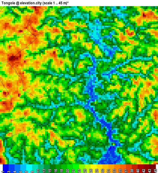 Tongole elevation map