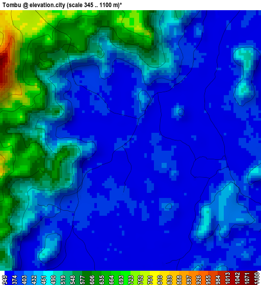 Tombu elevation map
