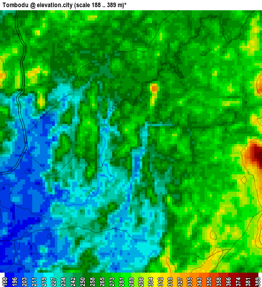 Tombodu elevation map