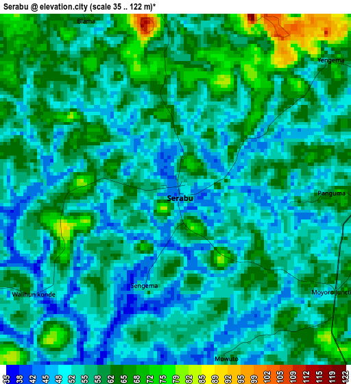 Serabu elevation map