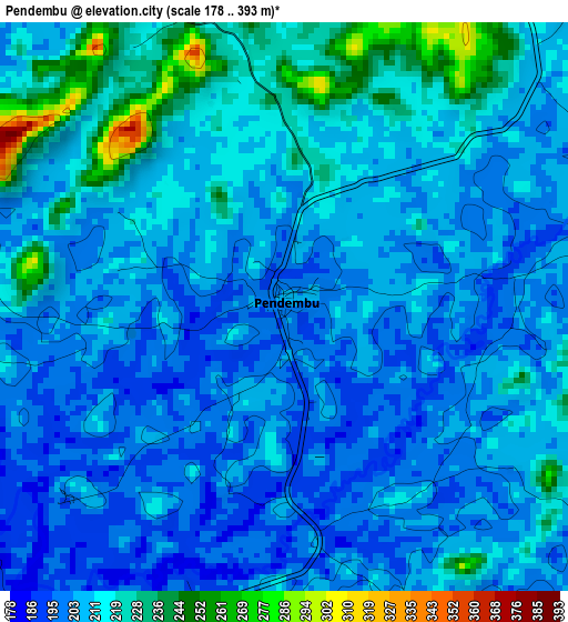 Pendembu elevation map
