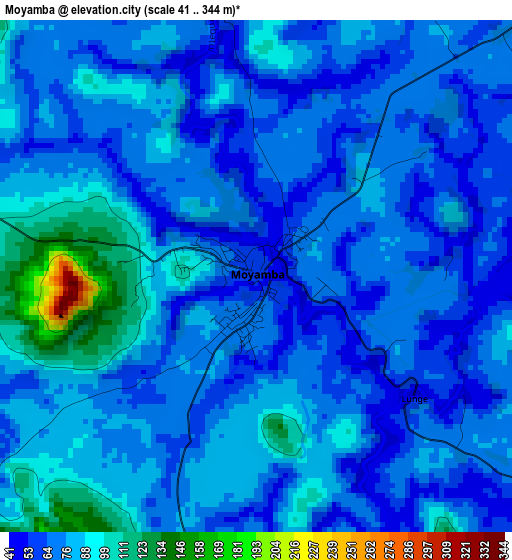 Moyamba elevation map