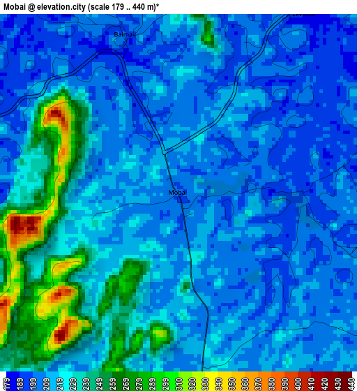 Mobai elevation map