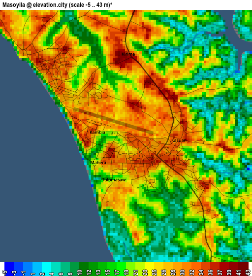Masoyila elevation map