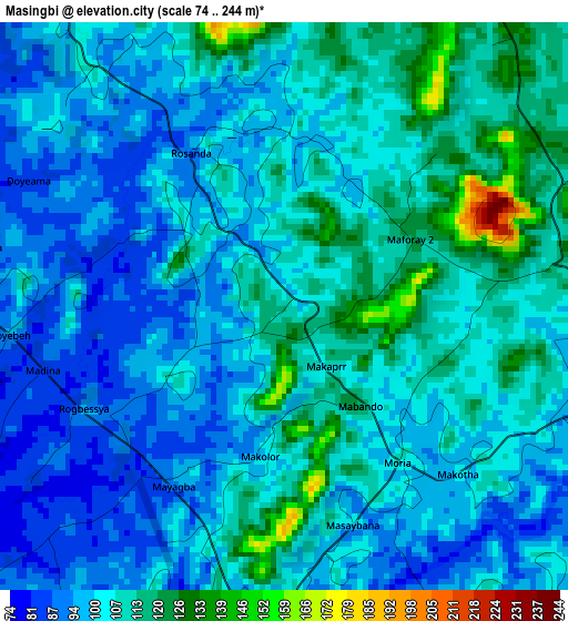 Masingbi elevation map