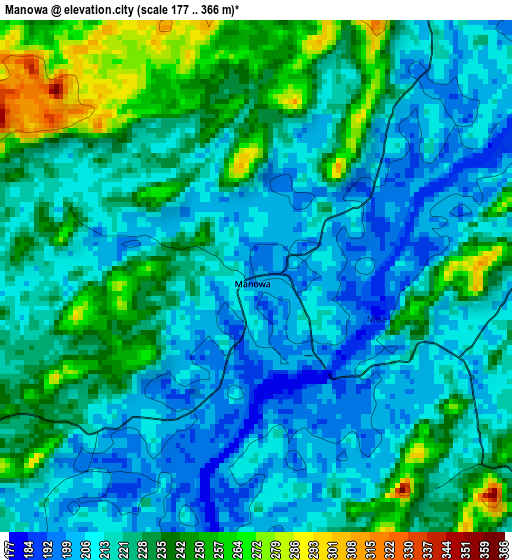 Manowa elevation map