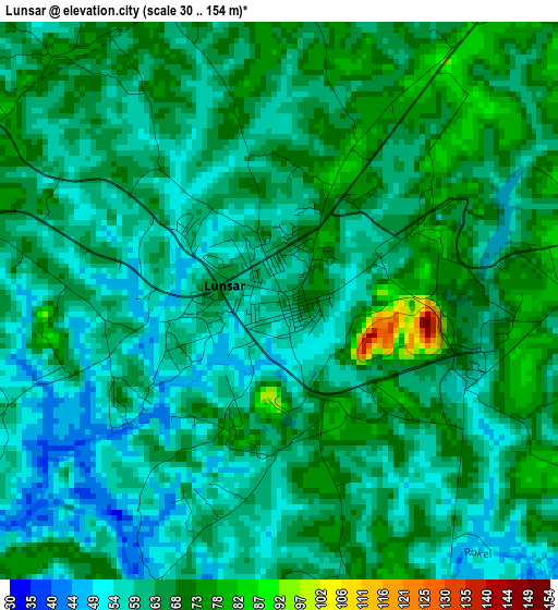 Lunsar elevation map