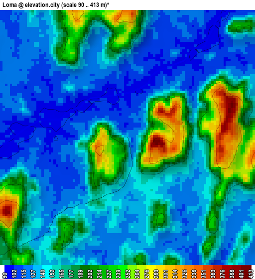 Loma elevation map