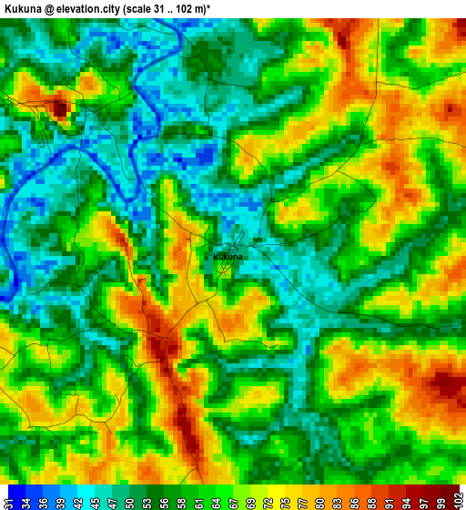 Kukuna elevation map