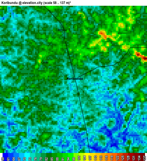 Koribundu elevation map