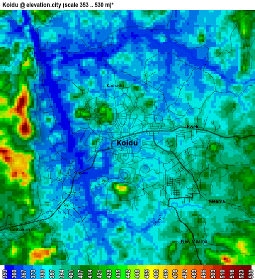 Koidu elevation map