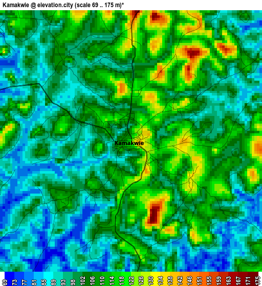 Kamakwie elevation map