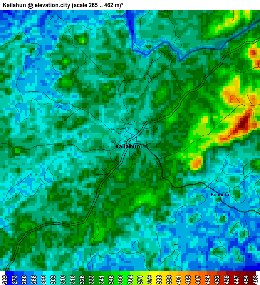 Kailahun elevation map