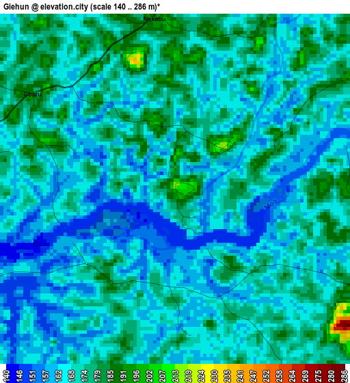 Giehun elevation map