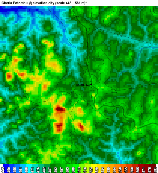 Gberia Fotombu elevation map