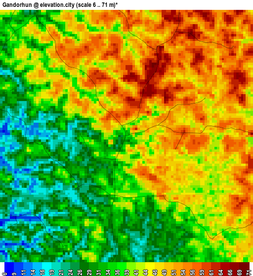 Gandorhun elevation map