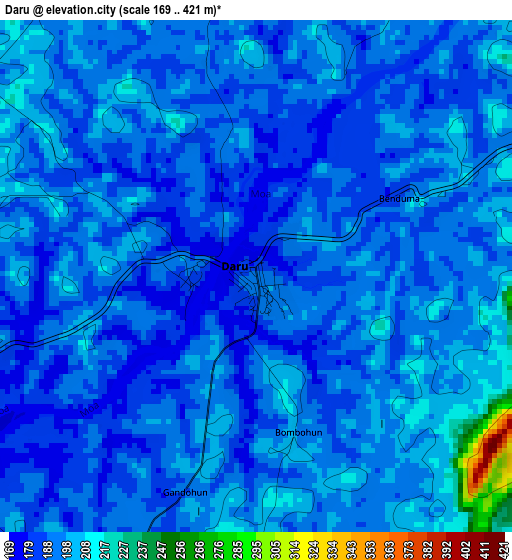 Daru elevation map