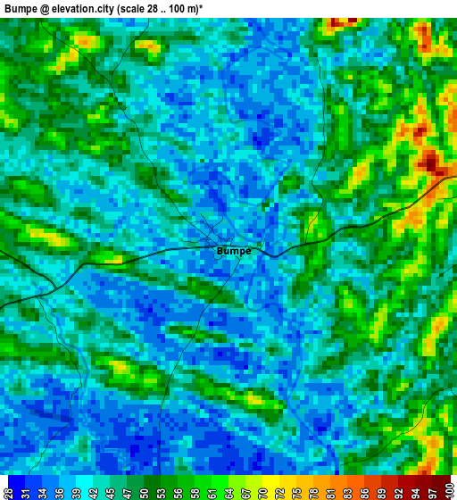 Bumpe elevation map