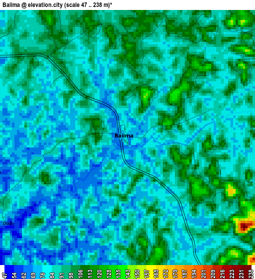 Baiima elevation map