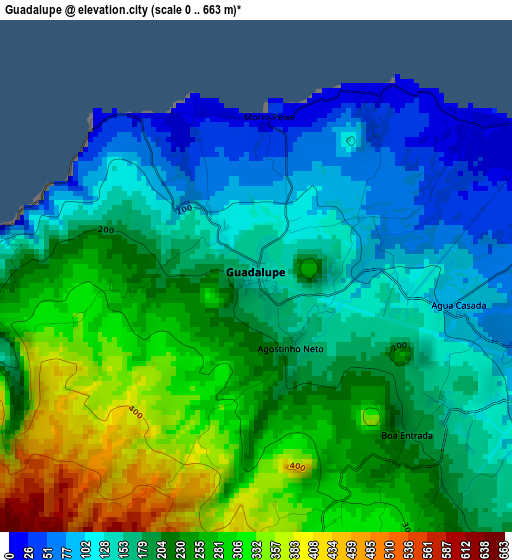 Guadalupe elevation map