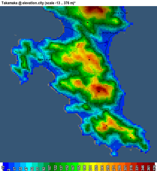 Takamaka elevation map