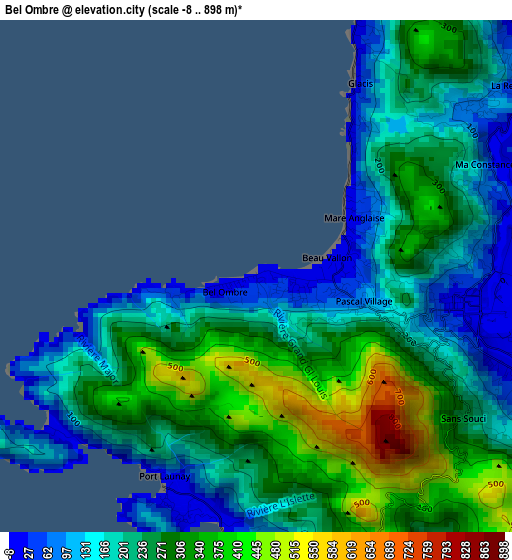 Bel Ombre elevation map