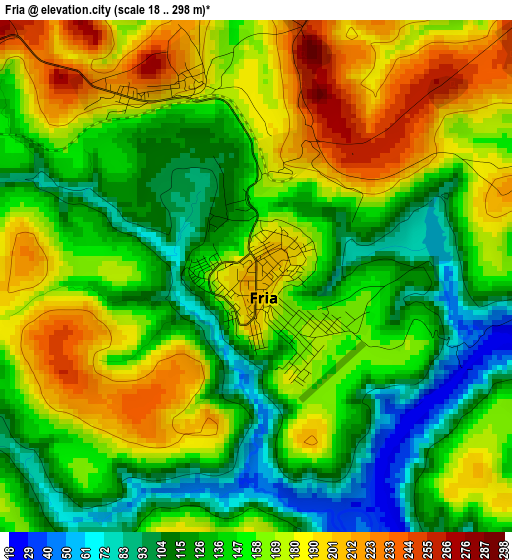 Fria elevation map