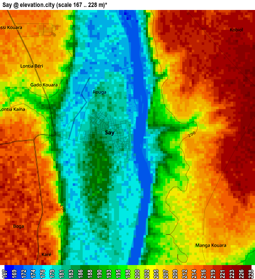 Say elevation map