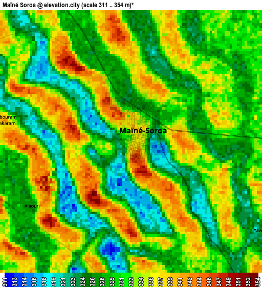 Maïné Soroa elevation map