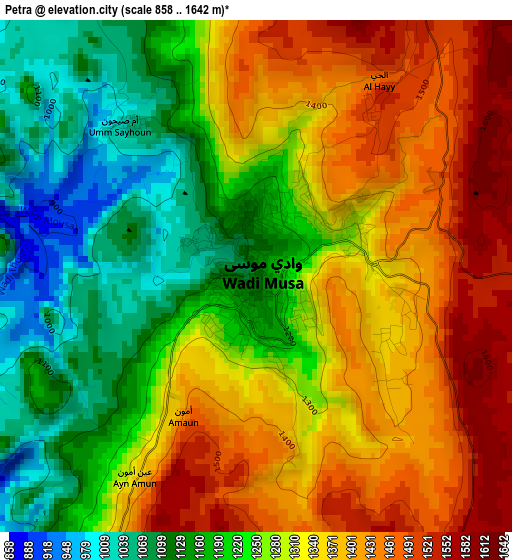 Petra elevation map