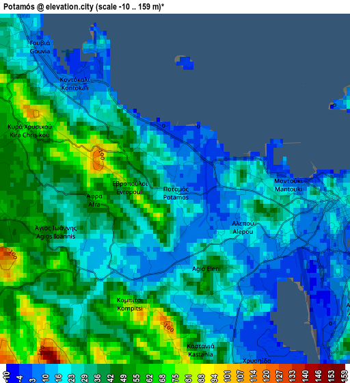Potamós elevation map