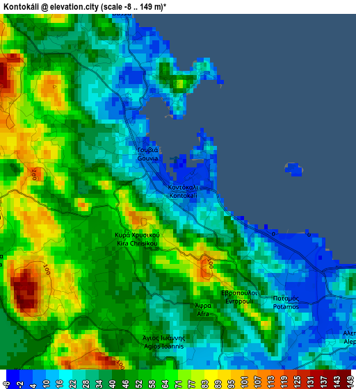 Kontokáli elevation map