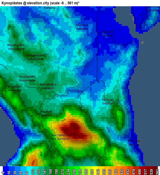 Kynopiástes elevation map