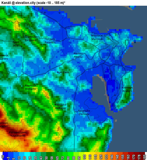 Kanáli elevation map