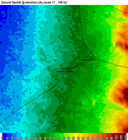 Zaouiat Djedidi elevation map