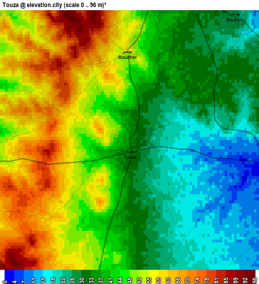 Touza elevation map