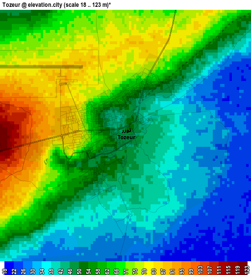 Tozeur elevation map