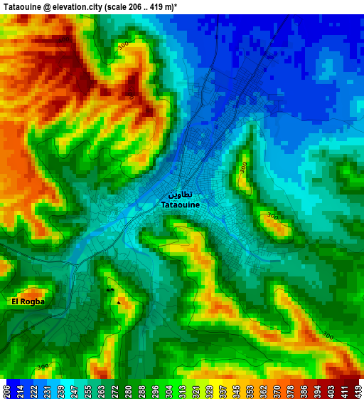 Tataouine elevation map
