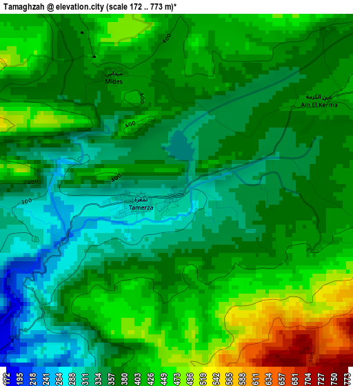 Tamaghzah elevation map