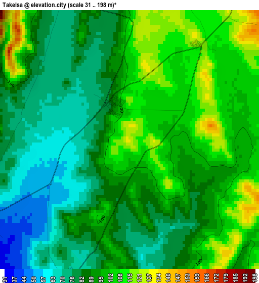 Takelsa elevation map