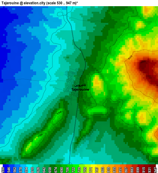 Tajerouine elevation map