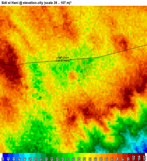 Sidi el Hani elevation map