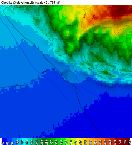 Chebika elevation map