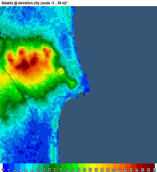 Salakta elevation map