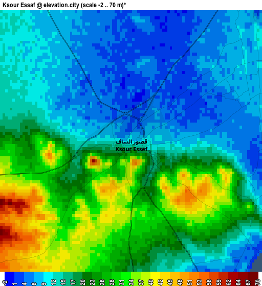 Ksour Essaf elevation map