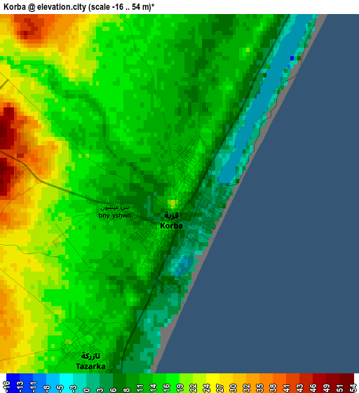 Korba elevation map