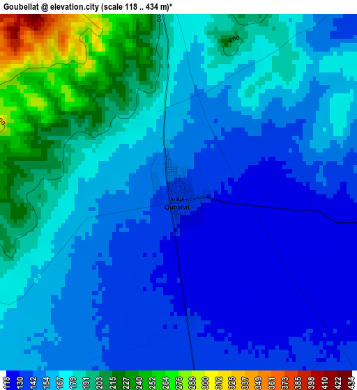 Goubellat elevation map