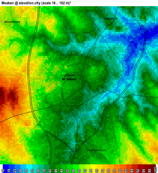 Msaken elevation map