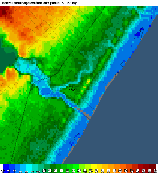 Menzel Heurr elevation map