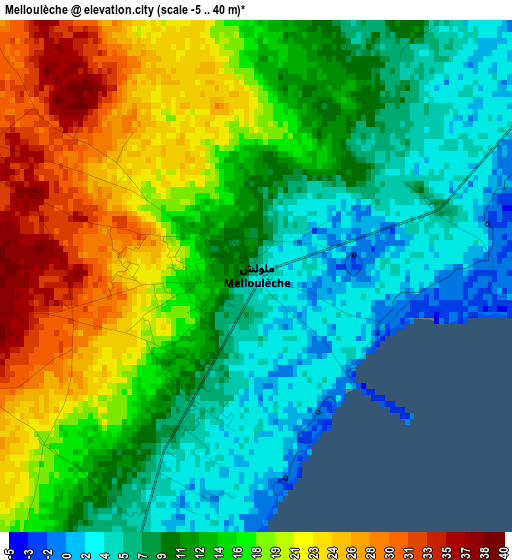 Melloulèche elevation map